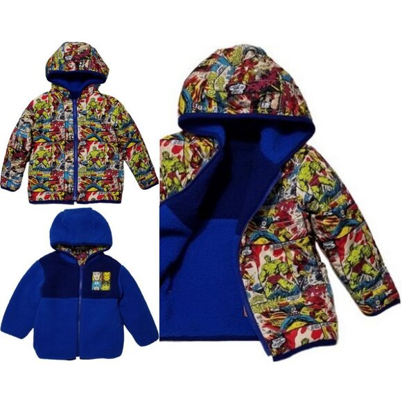 Marvel Avengers Reversible Puffer Jacket (2T) and 1 Pair of Sunglasses - NWT - Picture 12 of 15